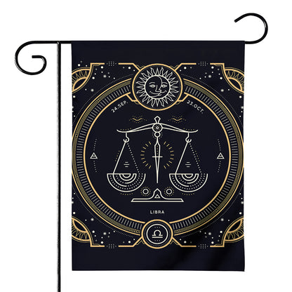 Vintage Libra Zodiac Sign Print House Flag