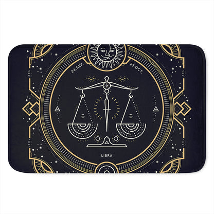 Vintage Libra Zodiac Sign Print Indoor Door Mat