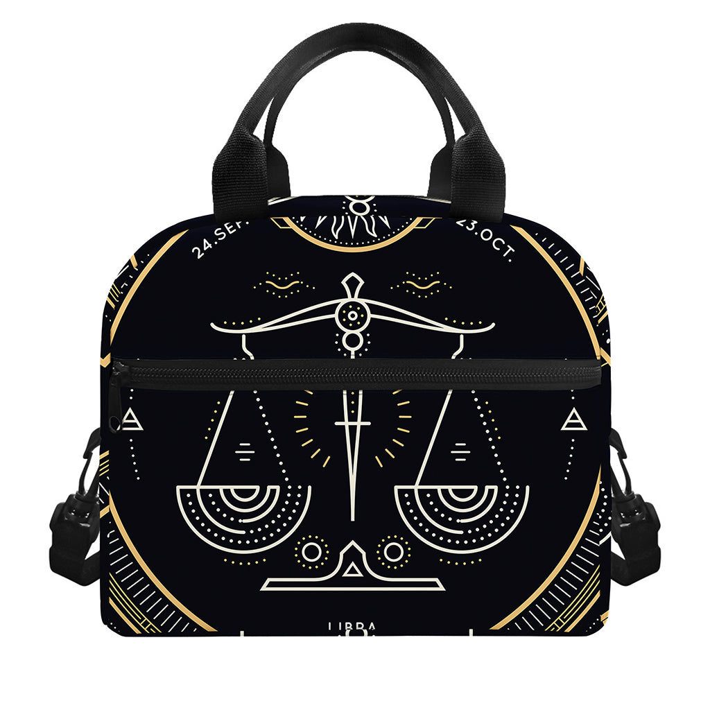 Vintage Libra Zodiac Sign Print Insulated Lunch Bag