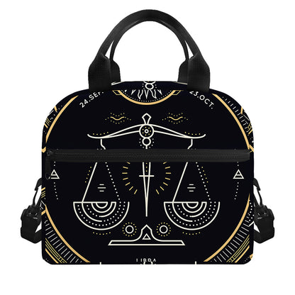 Vintage Libra Zodiac Sign Print Insulated Lunch Bag