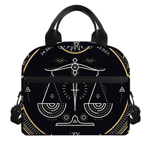 Vintage Libra Zodiac Sign Print Insulated Lunch Bag