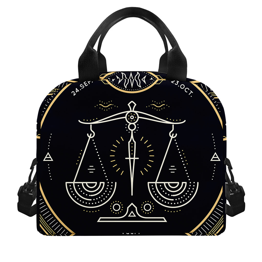 Vintage Libra Zodiac Sign Print Insulated Lunch Bag