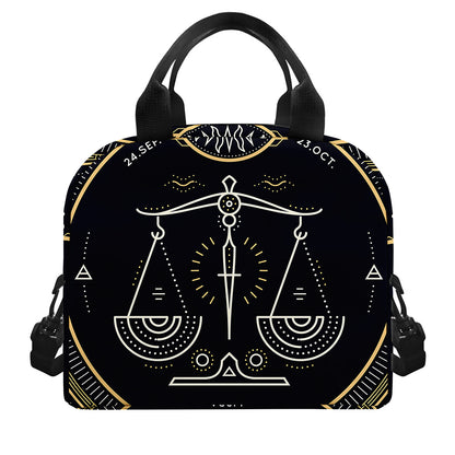 Vintage Libra Zodiac Sign Print Insulated Lunch Bag