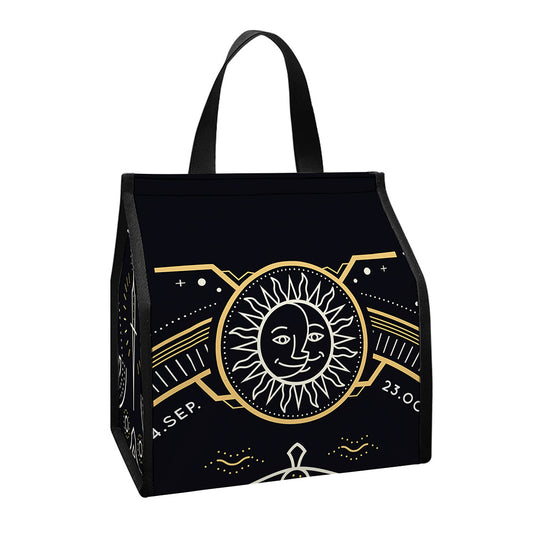 Vintage Libra Zodiac Sign Print Insulated Lunch Tote