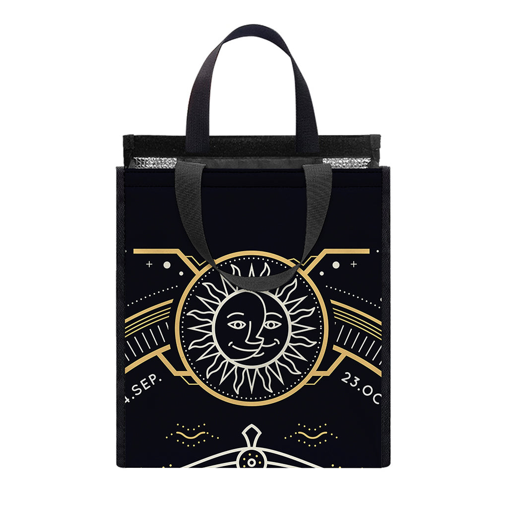 Vintage Libra Zodiac Sign Print Insulated Lunch Tote