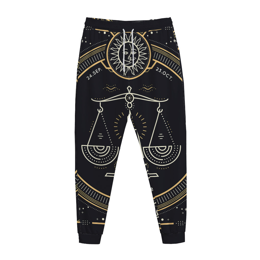 Vintage Libra Zodiac Sign Print Jogger Pants