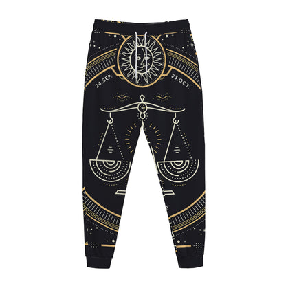 Vintage Libra Zodiac Sign Print Jogger Pants