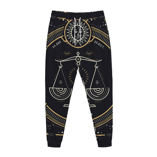 Vintage Libra Zodiac Sign Print Jogger Pants
