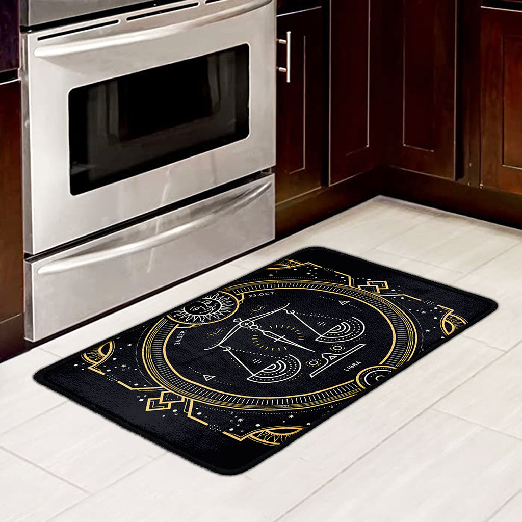 Vintage Libra Zodiac Sign Print Kitchen Mat