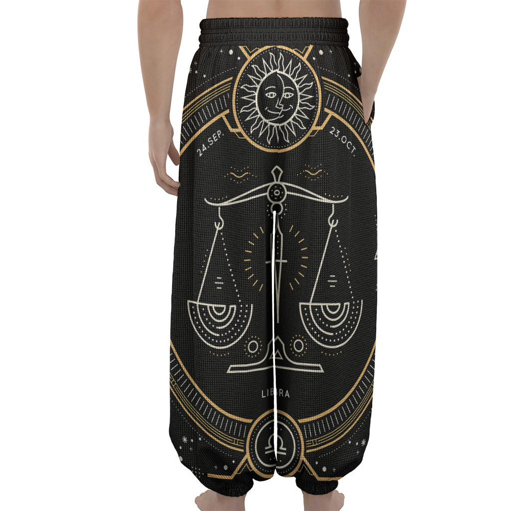 Vintage Libra Zodiac Sign Print Lantern Pants