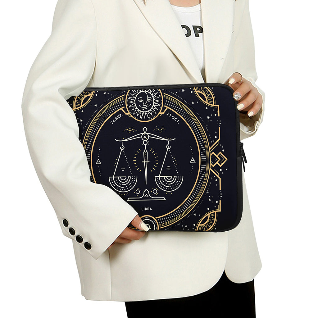 Vintage Libra Zodiac Sign Print Laptop Sleeve