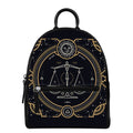 Vintage Libra Zodiac Sign Print Leather Backpack