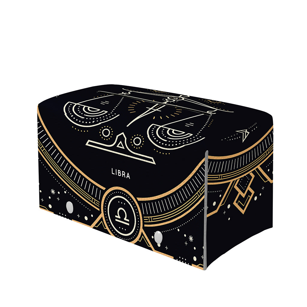 Vintage Libra Zodiac Sign Print Leather Tissue Box Cover
