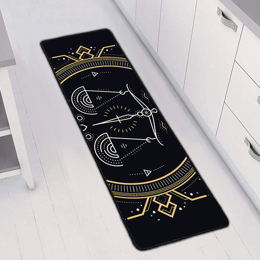 Vintage Libra Zodiac Sign Print Long Kitchen Mat