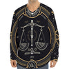 Vintage Libra Zodiac Sign Print Long Sleeve Baseball Jersey