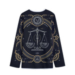 Vintage Libra Zodiac Sign Print Long Sleeve Short Coat