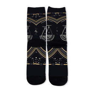 Vintage Libra Zodiac Sign Print Long Socks