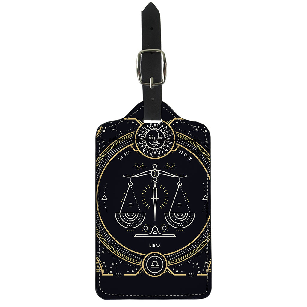 Vintage Libra Zodiac Sign Print Luggage Tag
