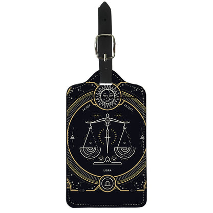 Vintage Libra Zodiac Sign Print Luggage Tag