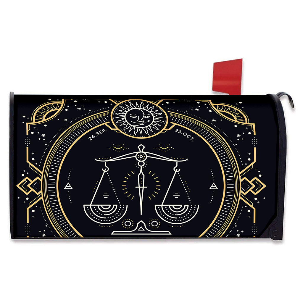Vintage Libra Zodiac Sign Print Mailbox Cover