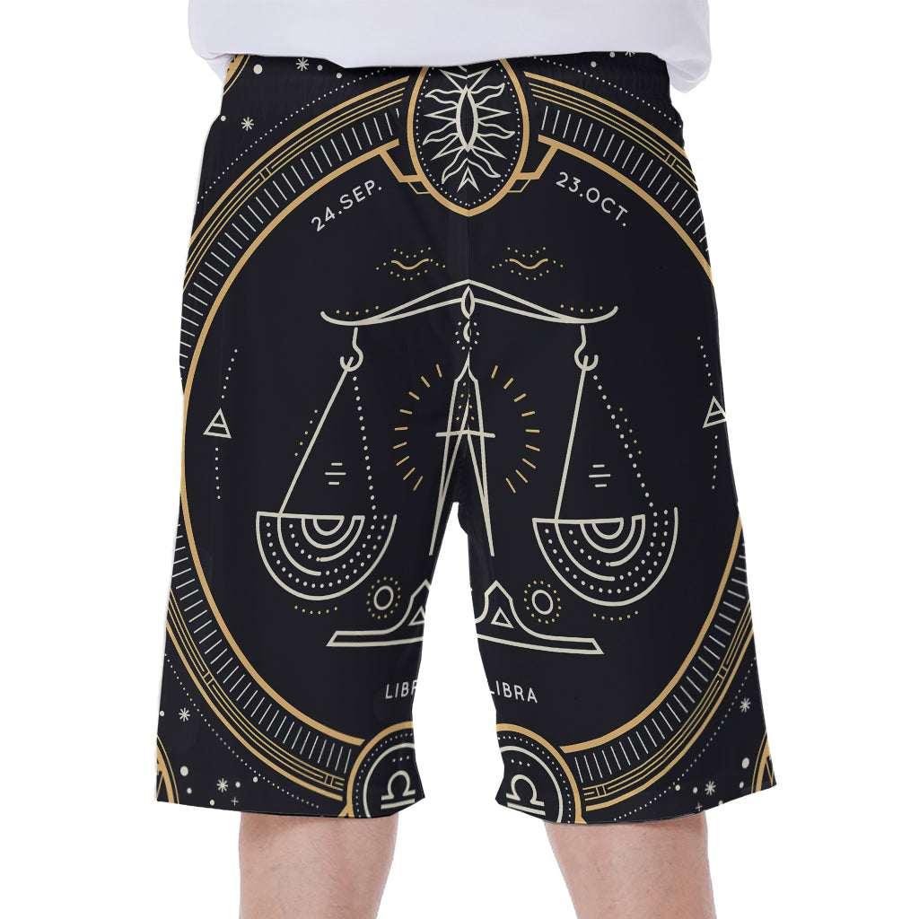 Vintage Libra Zodiac Sign Print Men's Beach Shorts