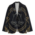 Vintage Libra Zodiac Sign Print Men's Blazer
