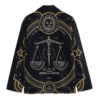 Vintage Libra Zodiac Sign Print Men's Blazer
