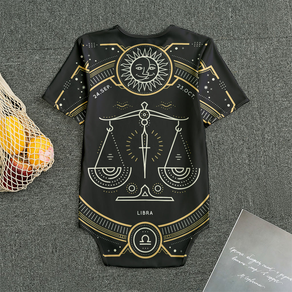 Vintage Libra Zodiac Sign Print Men's Bodysuit