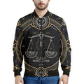 Vintage Libra Zodiac Sign Print Men's Bomber Jacket