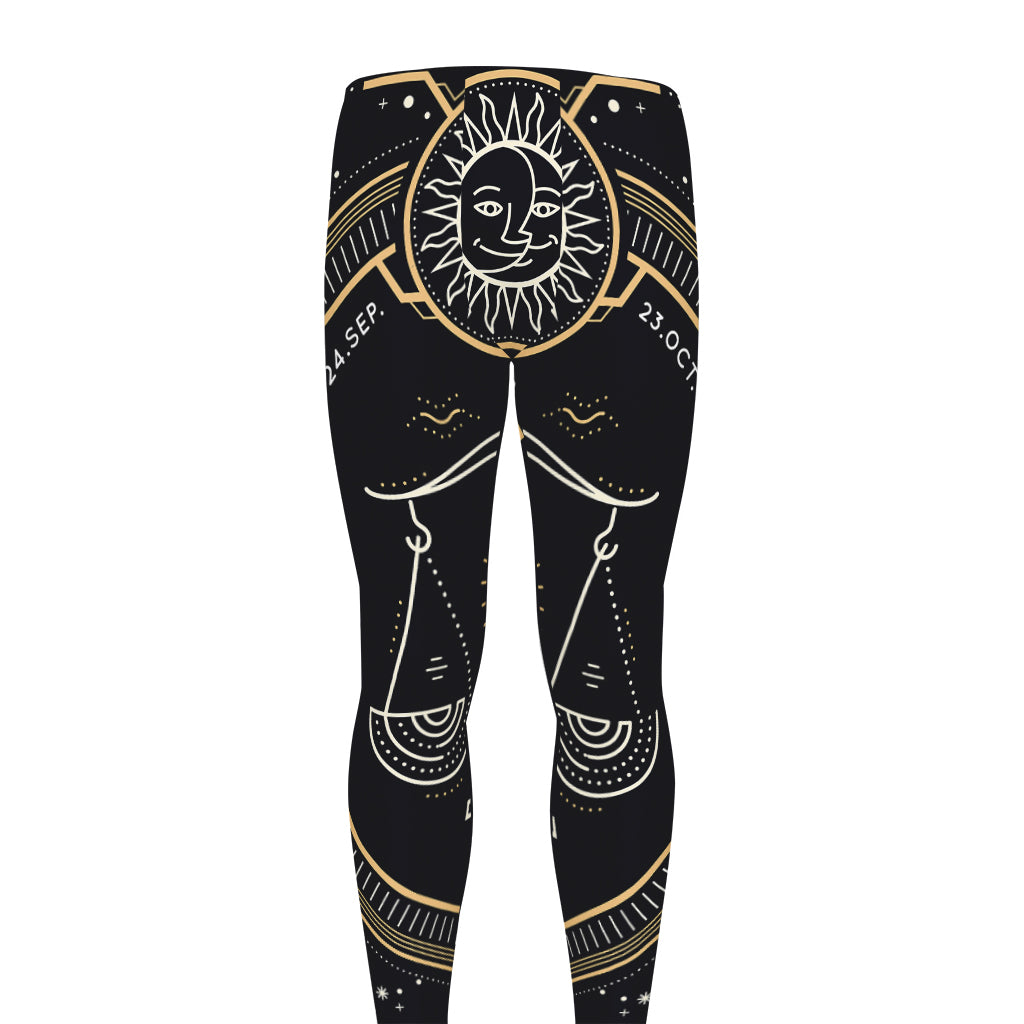 Vintage Libra Zodiac Sign Print Men's leggings
