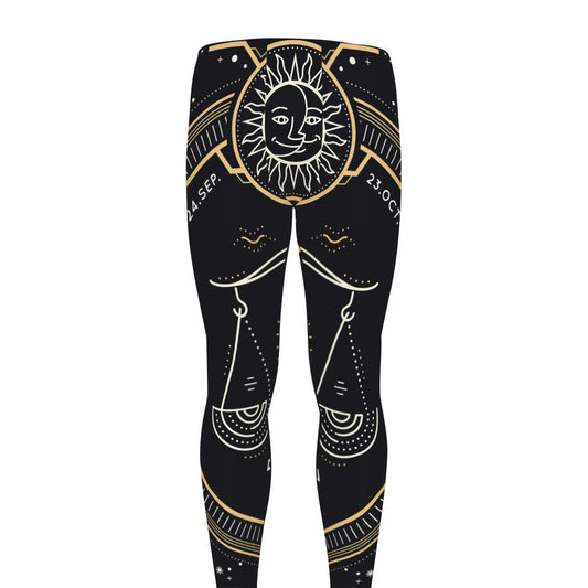 Vintage Libra Zodiac Sign Print Men's leggings