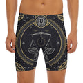 Vintage Libra Zodiac Sign Print Men's Long Boxer Briefs