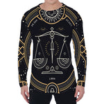 Vintage Libra Zodiac Sign Print Men's Long Sleeve T-Shirt