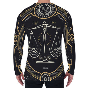 Vintage Libra Zodiac Sign Print Men's Long Sleeve T-Shirt