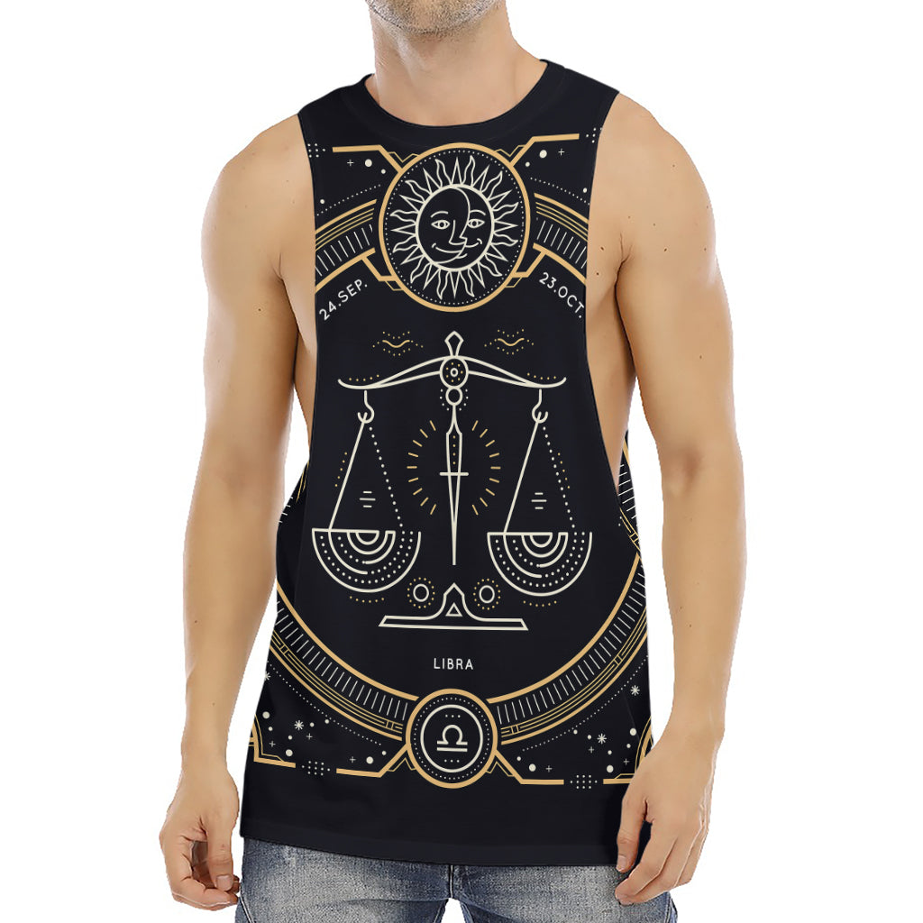 Vintage Libra Zodiac Sign Print Men's Muscle Tank Top