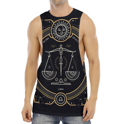 Vintage Libra Zodiac Sign Print Men's Muscle Tank Top