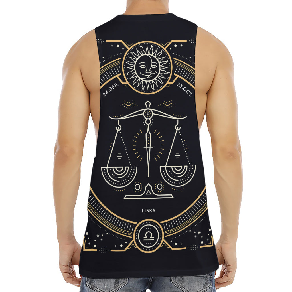 Vintage Libra Zodiac Sign Print Men's Muscle Tank Top