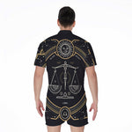 Vintage Libra Zodiac Sign Print Men's Rompers