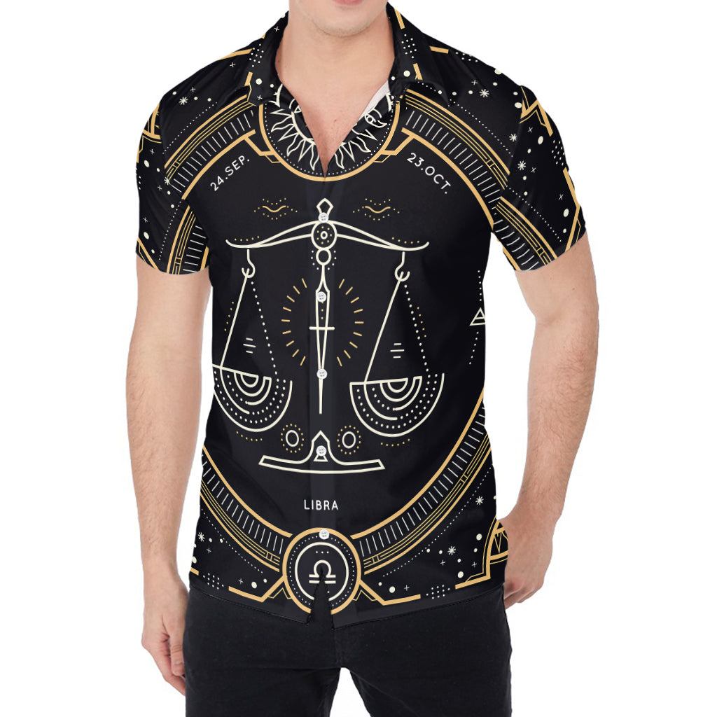 Vintage Libra Zodiac Sign Print Men's Shirt