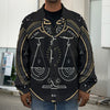 Vintage Libra Zodiac Sign Print Men's Shirt Jacket