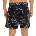 Vintage Libra Zodiac Sign Print Men's Split Running Shorts