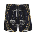 Vintage Libra Zodiac Sign Print Men's Sports Shorts