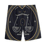 Vintage Libra Zodiac Sign Print Men's Sports Shorts