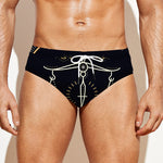 Vintage Libra Zodiac Sign Print Men's Swim Briefs