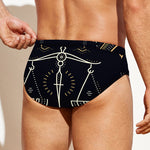 Vintage Libra Zodiac Sign Print Men's Swim Briefs