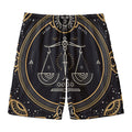 Vintage Libra Zodiac Sign Print Men's Swim Trunks