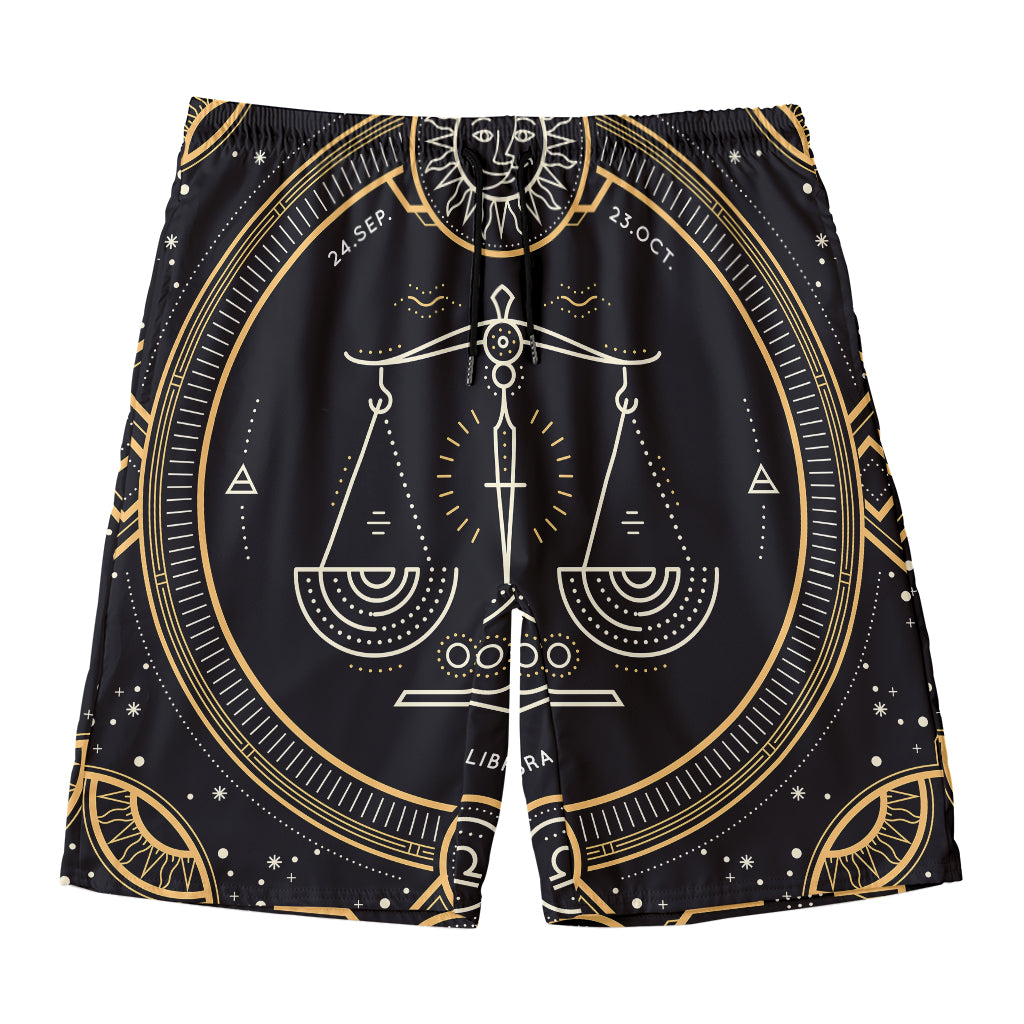 Vintage Libra Zodiac Sign Print Men's Swim Trunks