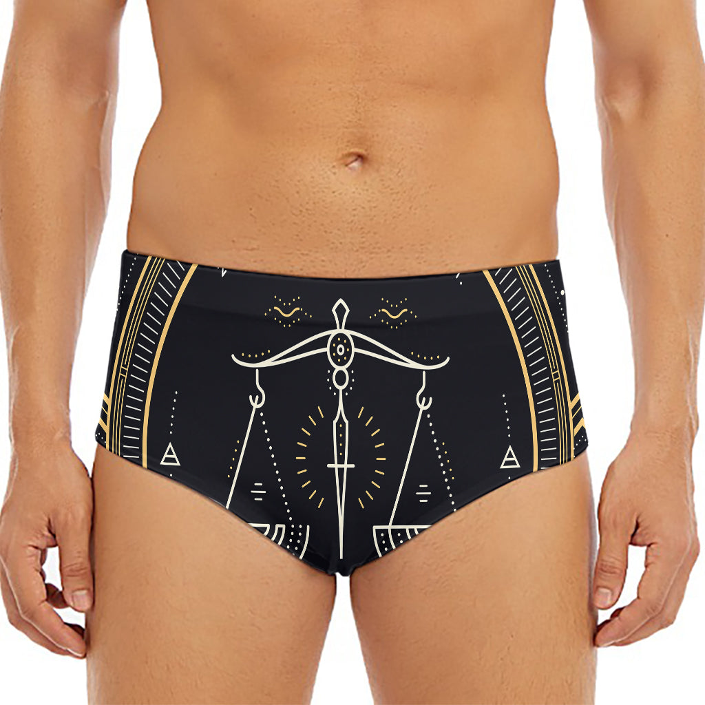 Vintage Libra Zodiac Sign Print Men's Triangle Swim Briefs