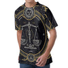 Vintage Libra Zodiac Sign Print Men's Velvet T-Shirt