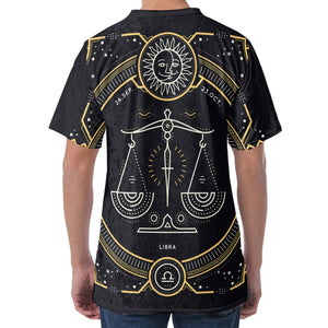 Vintage Libra Zodiac Sign Print Men's Velvet T-Shirt